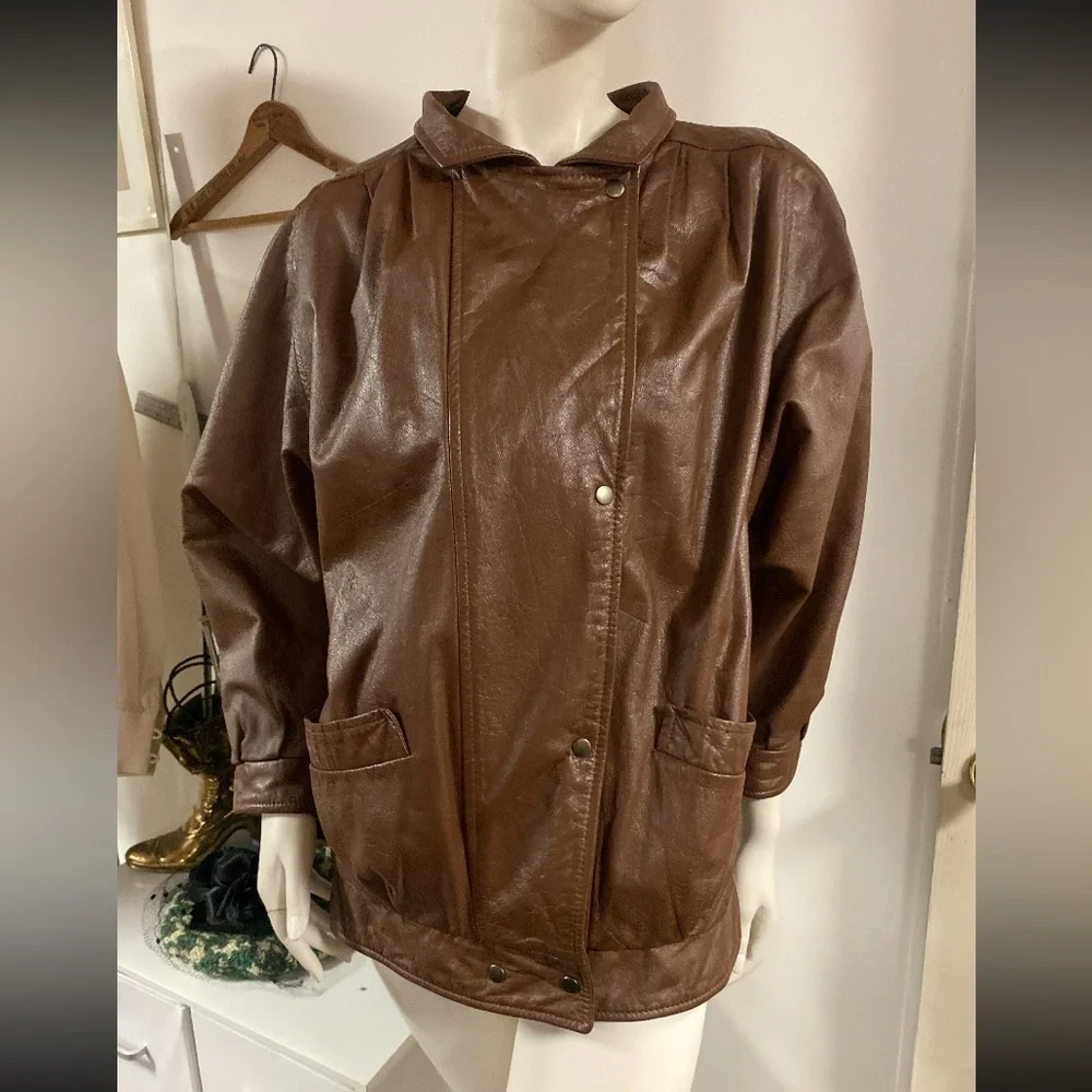 Avanti Vintage 80s Brown Leather Jacket